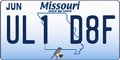 MO license plate UL1D8F