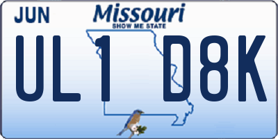 MO license plate UL1D8K