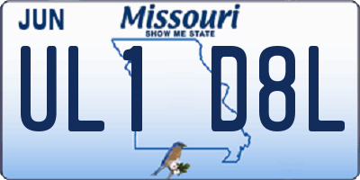 MO license plate UL1D8L