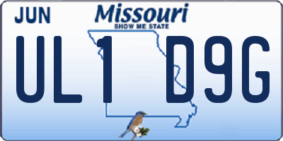 MO license plate UL1D9G