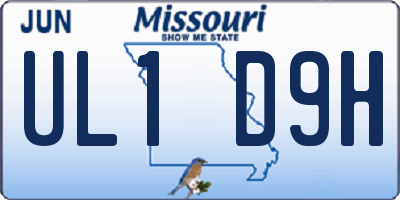MO license plate UL1D9H