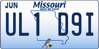 MO license plate UL1D9I