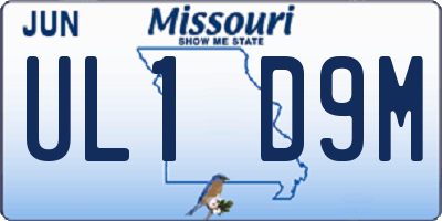 MO license plate UL1D9M