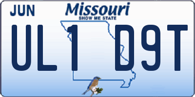MO license plate UL1D9T