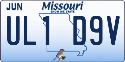 MO license plate UL1D9V