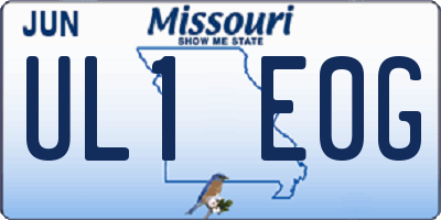 MO license plate UL1E0G