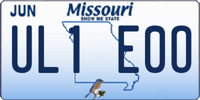 MO license plate UL1E0O