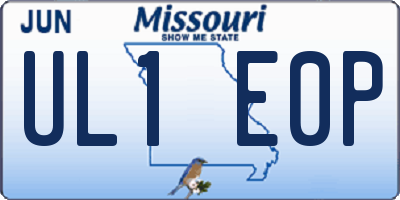 MO license plate UL1E0P