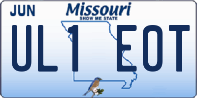 MO license plate UL1E0T