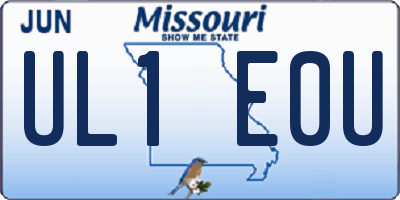 MO license plate UL1E0U