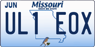 MO license plate UL1E0X