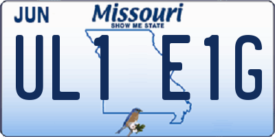 MO license plate UL1E1G