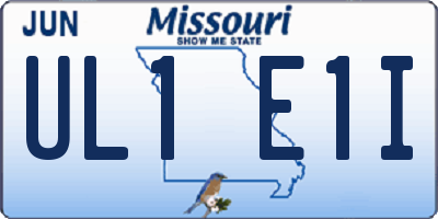 MO license plate UL1E1I