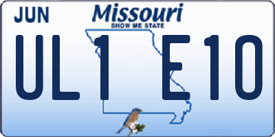 MO license plate UL1E1O