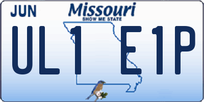 MO license plate UL1E1P