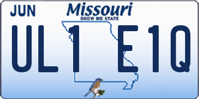 MO license plate UL1E1Q