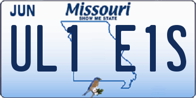 MO license plate UL1E1S