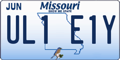 MO license plate UL1E1Y