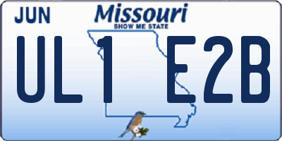 MO license plate UL1E2B