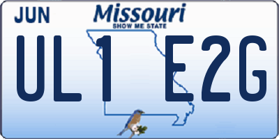 MO license plate UL1E2G