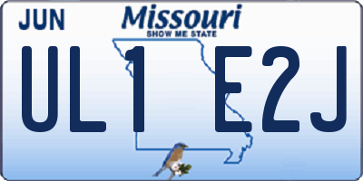 MO license plate UL1E2J