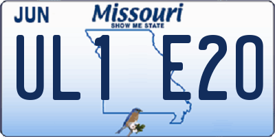 MO license plate UL1E2O