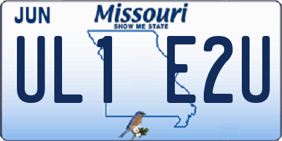 MO license plate UL1E2U