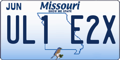 MO license plate UL1E2X