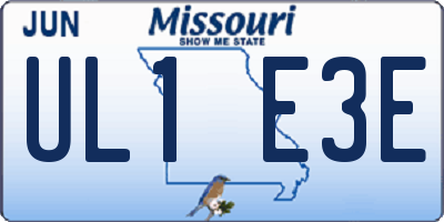 MO license plate UL1E3E