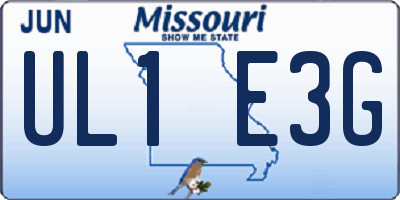 MO license plate UL1E3G