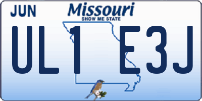 MO license plate UL1E3J
