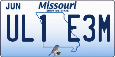 MO license plate UL1E3M