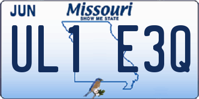MO license plate UL1E3Q