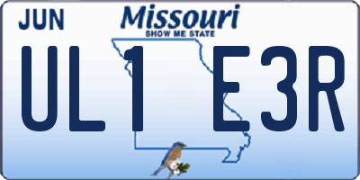 MO license plate UL1E3R