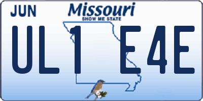 MO license plate UL1E4E