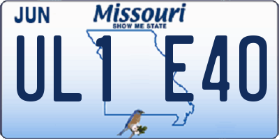MO license plate UL1E4O