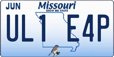 MO license plate UL1E4P