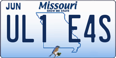 MO license plate UL1E4S