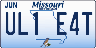 MO license plate UL1E4T