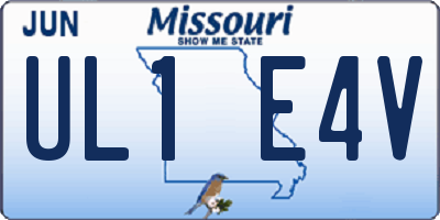 MO license plate UL1E4V