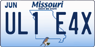 MO license plate UL1E4X
