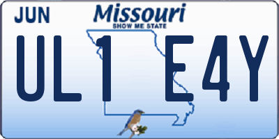 MO license plate UL1E4Y