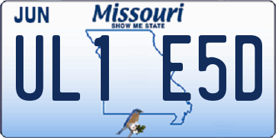 MO license plate UL1E5D