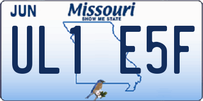 MO license plate UL1E5F
