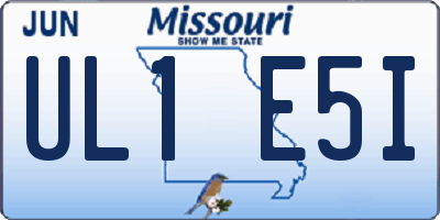 MO license plate UL1E5I