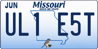 MO license plate UL1E5T