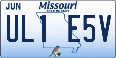 MO license plate UL1E5V