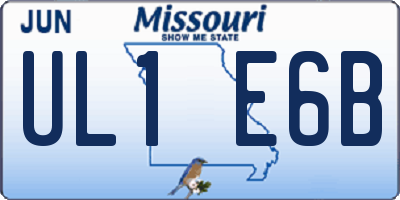 MO license plate UL1E6B