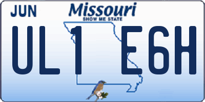 MO license plate UL1E6H