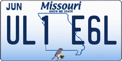 MO license plate UL1E6L